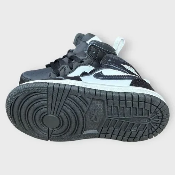 Nike Air Jordan 1 Mid Shoes Toddler TD size 7C Black White Noir DQ8425-010 NIB - Picture 7 of 12